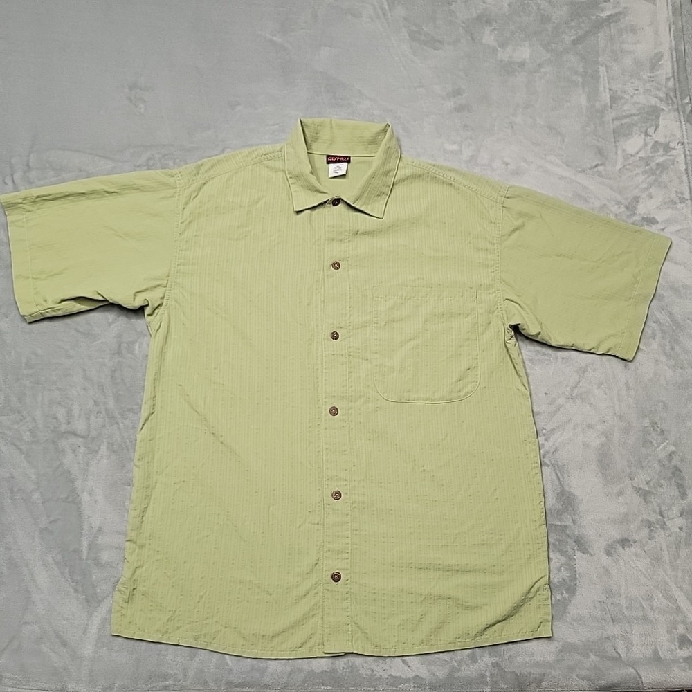 Vintage Gramicci Shirt Mens S Green Short Sleeve Button Down Hiking Made In USA